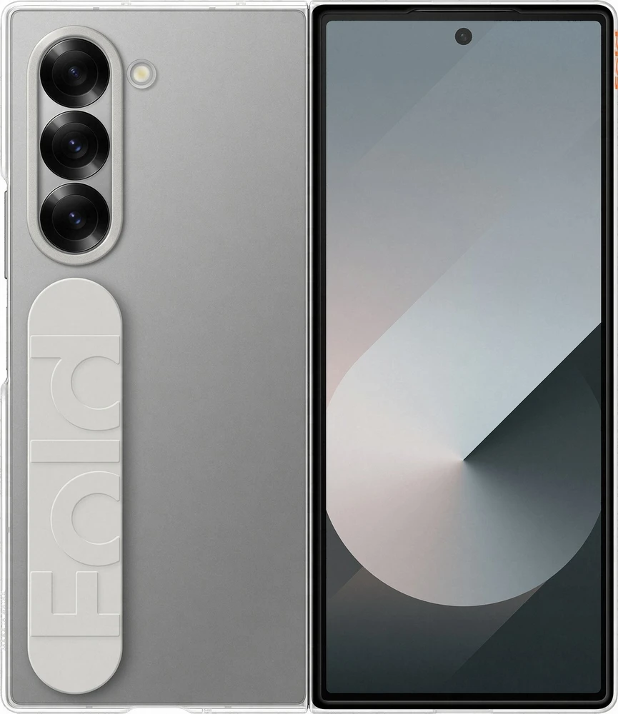 Dėklas „Samsung Galaxy Fold6“ skaidrus dangtelis su permatomu dirželiu