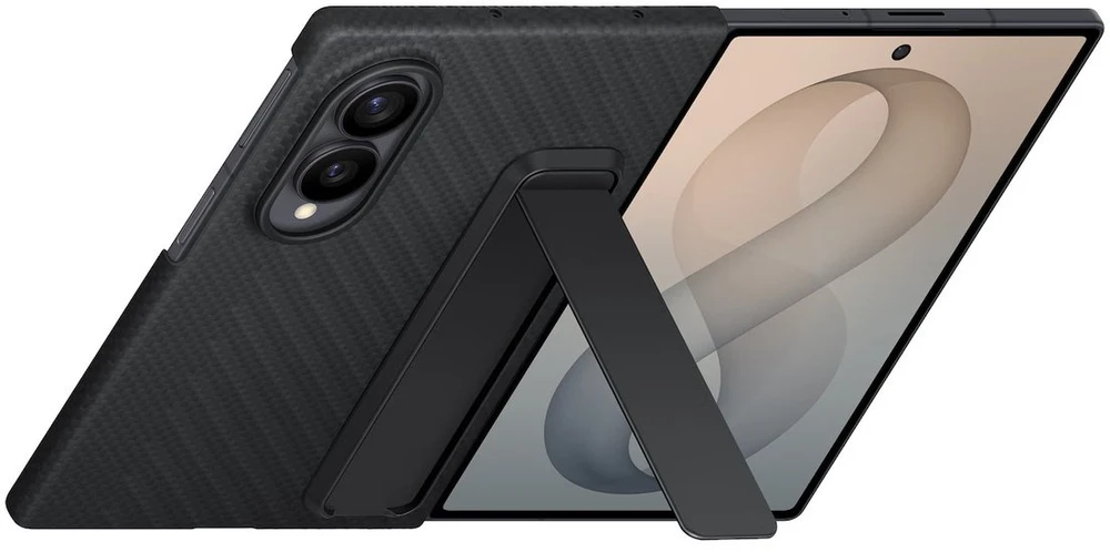 Dėklas XF971SBE anglies pluošto stovas Samsung Galaxy Fold 8, Juodas
