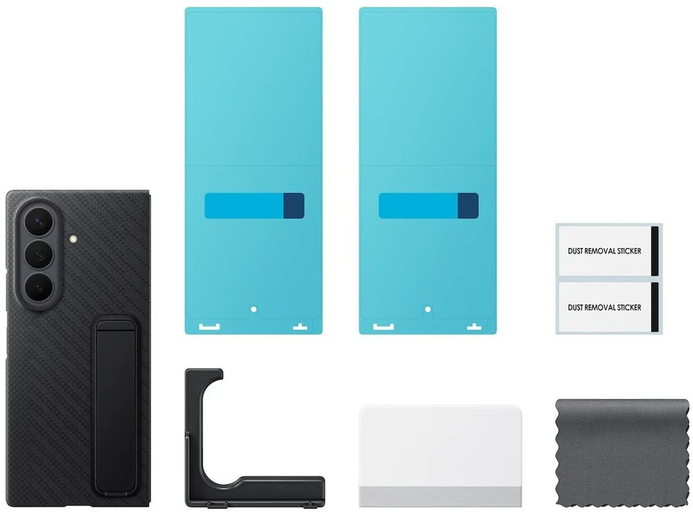 Dėklas XF976SBE anglies pluošto stovas Samsung Galaxy Fold 8 Ultra, Juodas