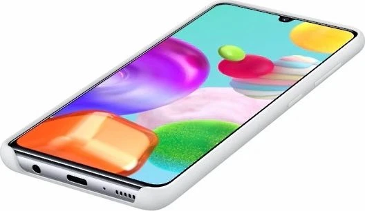 PA415TWE Silikoninis dėklas skirtas Samsung Galaxy A41 (Baltas)