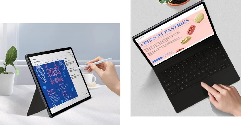DX925UWE Knygų viršelis Klaviatūra Samsung Galaxy Tab S10 Ultra/S9 Ultra, Baltas