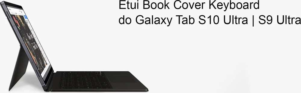 DX925UWE Knygų viršelis Klaviatūra Samsung Galaxy Tab S10 Ultra/S9 Ultra, Baltas