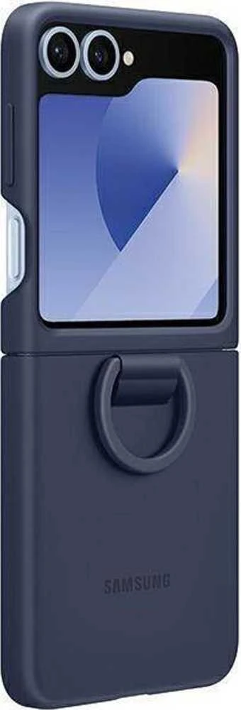 Samsung Galaxy Flip6 Silikoninis dėklas with Ring Navy