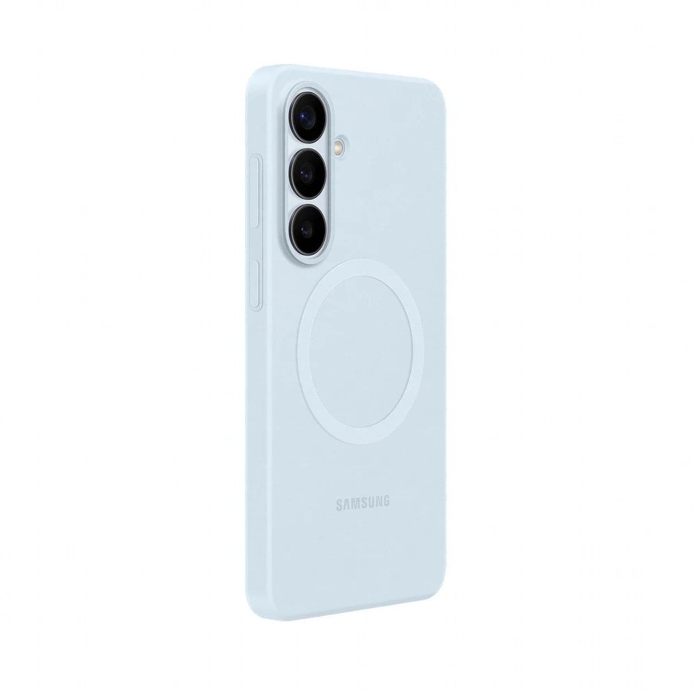 Samsung Galaxy S26+ silikoninis magnetinis dėklas su šviesa Mėlyna