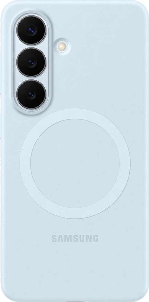 Samsung Galaxy S26 silikoninis magnetinis dėklas su šviesa Mėlyna