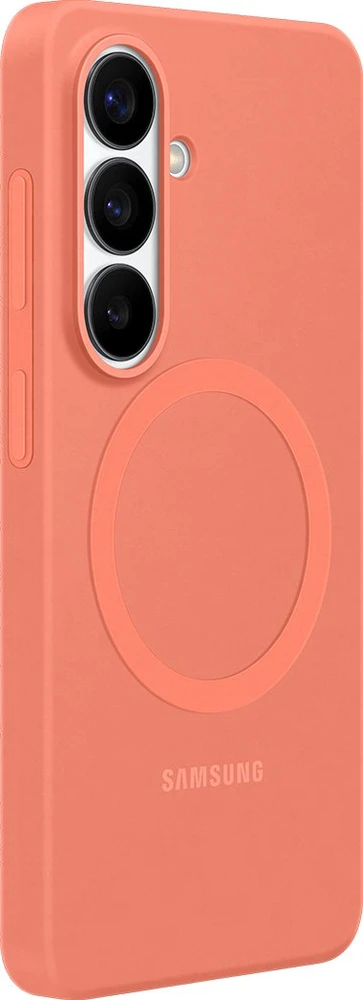 Samsung Galaxy S26 silikoninis magnetinis dėklas, koralų spalvos, raudonas