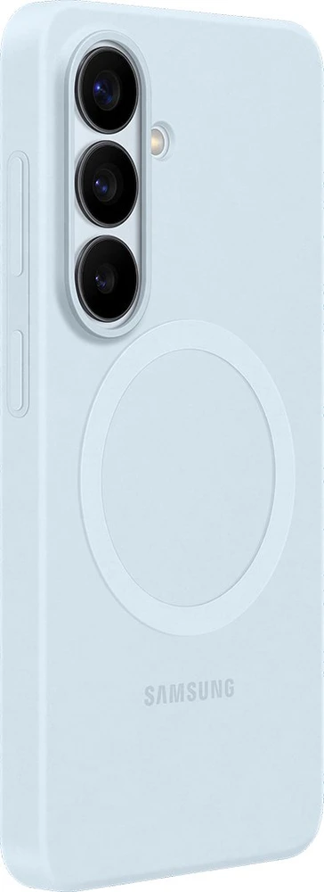 Samsung Galaxy S26 silikoninis magnetinis dėklas su šviesa Mėlyna