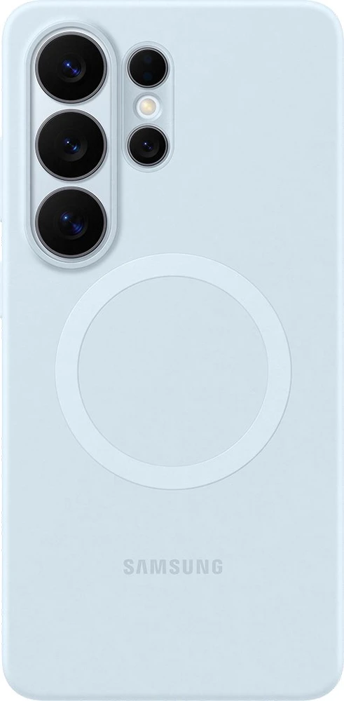 Samsung Galaxy S26 Ultra silikoninis magnetinis dėklas su šviesa Mėlyna