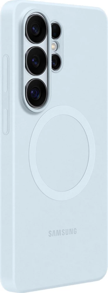 Samsung Galaxy S26 Ultra silikoninis magnetinis dėklas su šviesa Mėlyna