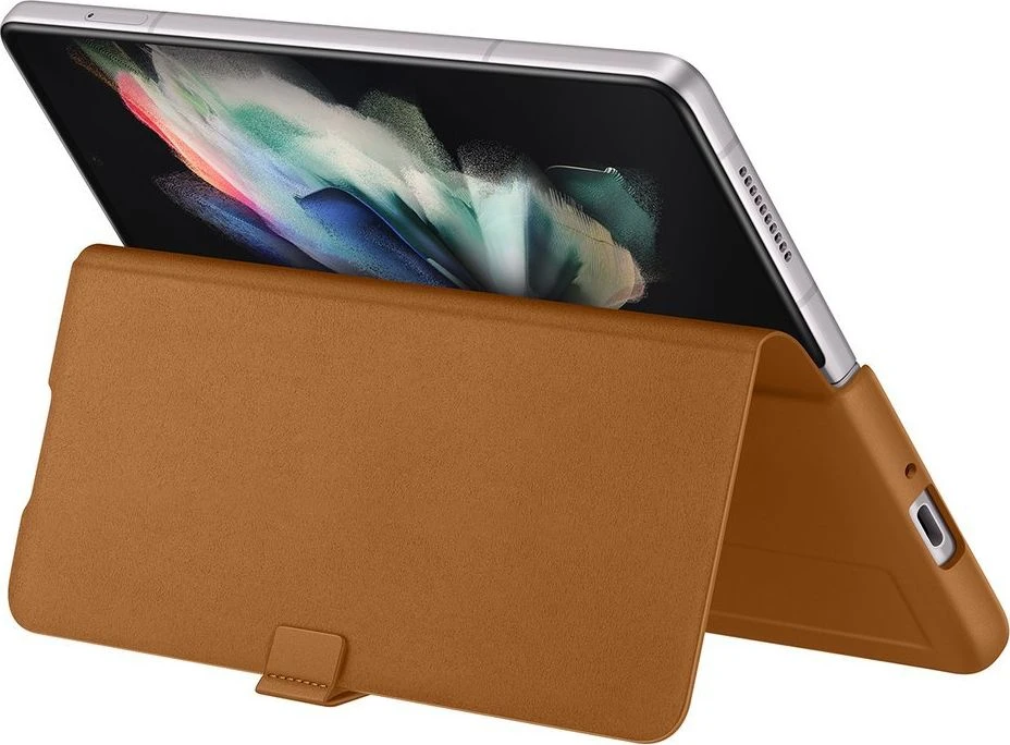 Dėklas Samsung Galaxy Z Flip 3 5G odinis atverčiamas dangtelis kupranugaris