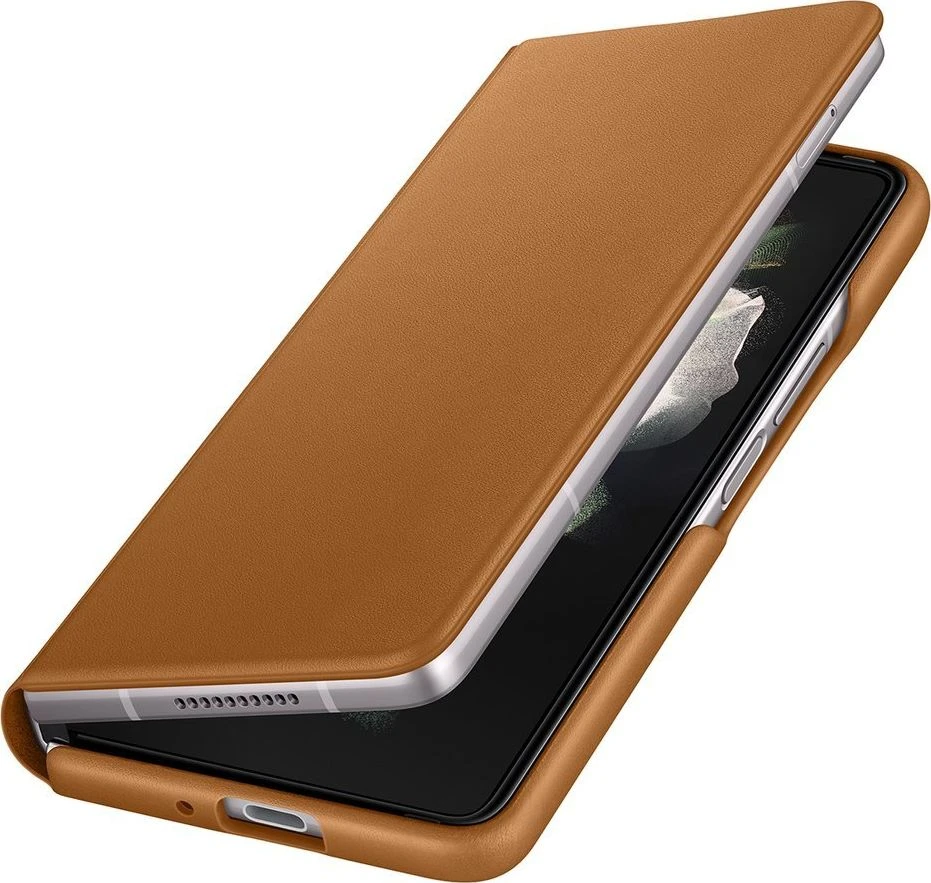 Dėklas Samsung Galaxy Z Flip 3 5G odinis atverčiamas dangtelis kupranugaris