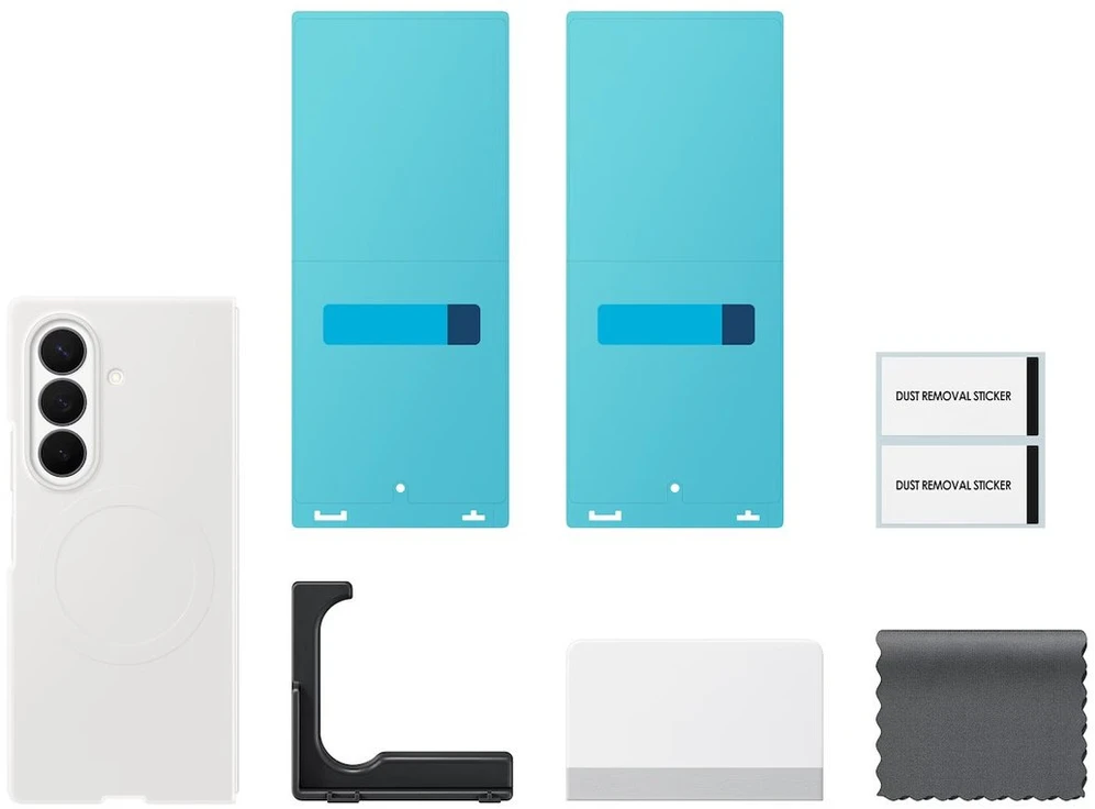 Dėklas EF976CWE silikoninis magnetas Samsung Galaxy Fold 8 Ultra, baltas