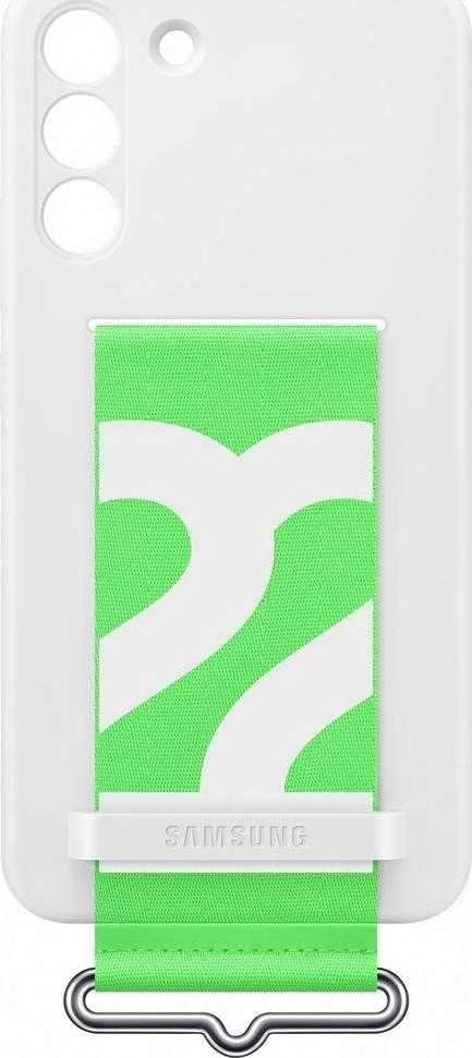 Dėklas GS906TWE silikoninis dangtelis su dirželiu, skirtas Samsung Galaxy S22 Plus Baltas (Baltas)