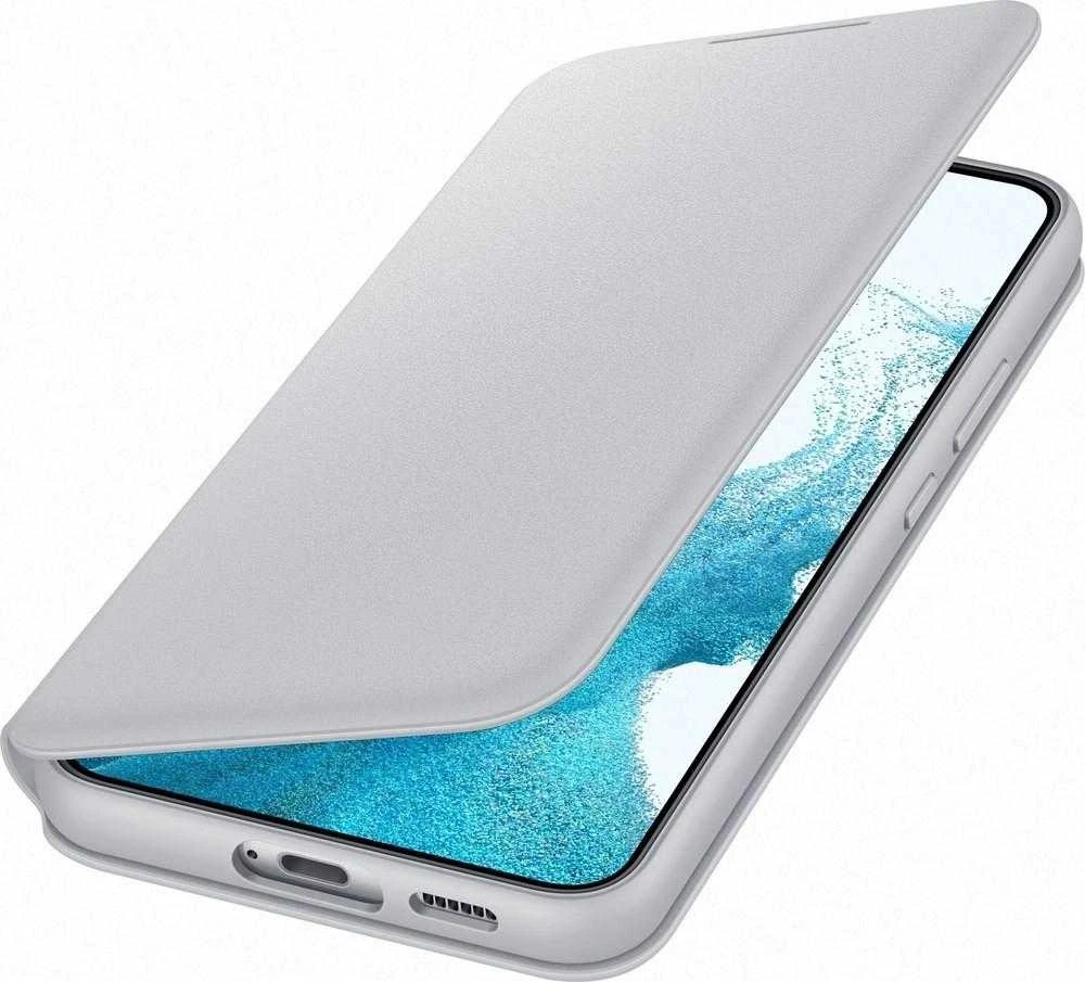 Dėklas NS906PJE Smart LED vaizdo dangtelis, skirtas Samsung Galaxy S22 Plus šviesiai pilkas (šviesiai pilkas)
