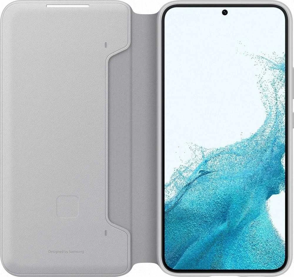 Dėklas NS906PJE Smart LED vaizdo dangtelis, skirtas Samsung Galaxy S22 Plus šviesiai pilkas (šviesiai pilkas)