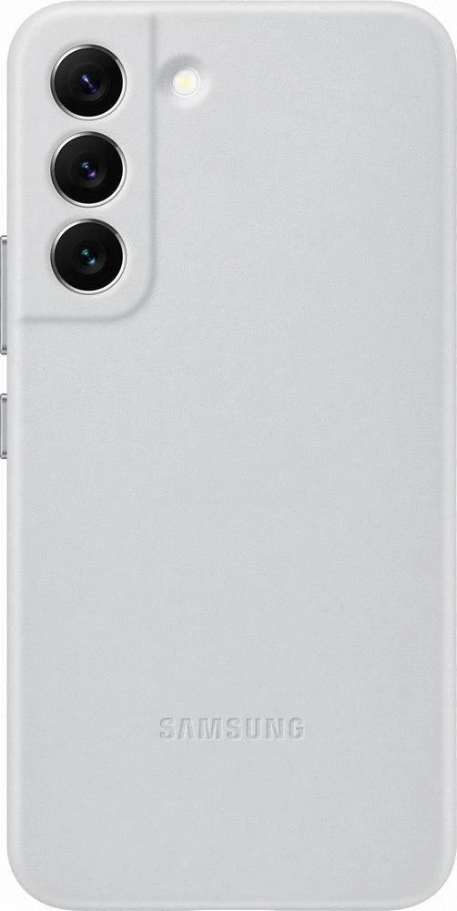 Dėklas Samsung Galaxy S22 odinis dangtelis šviesiai pilkas