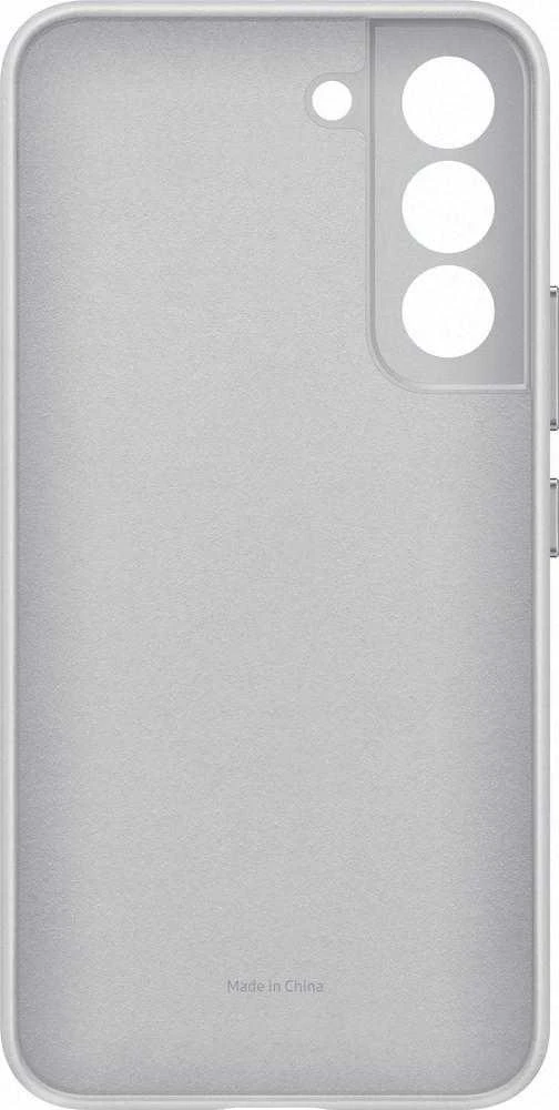 Dėklas Samsung Galaxy S22 odinis dangtelis šviesiai pilkas