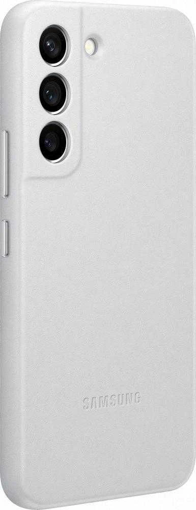 Dėklas Samsung Galaxy S22 odinis dangtelis šviesiai pilkas