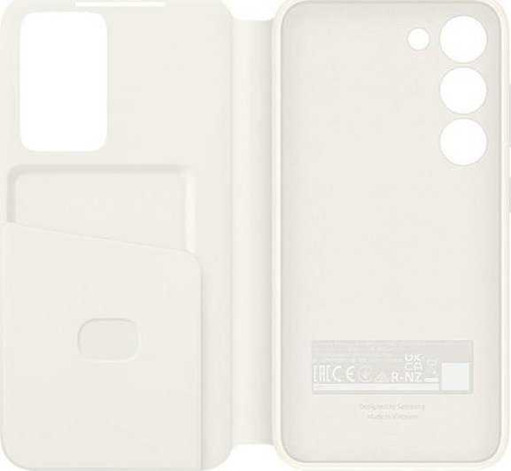 Dėklas Samsung Galaxy S23+ Smart View Wallet Case Kremas