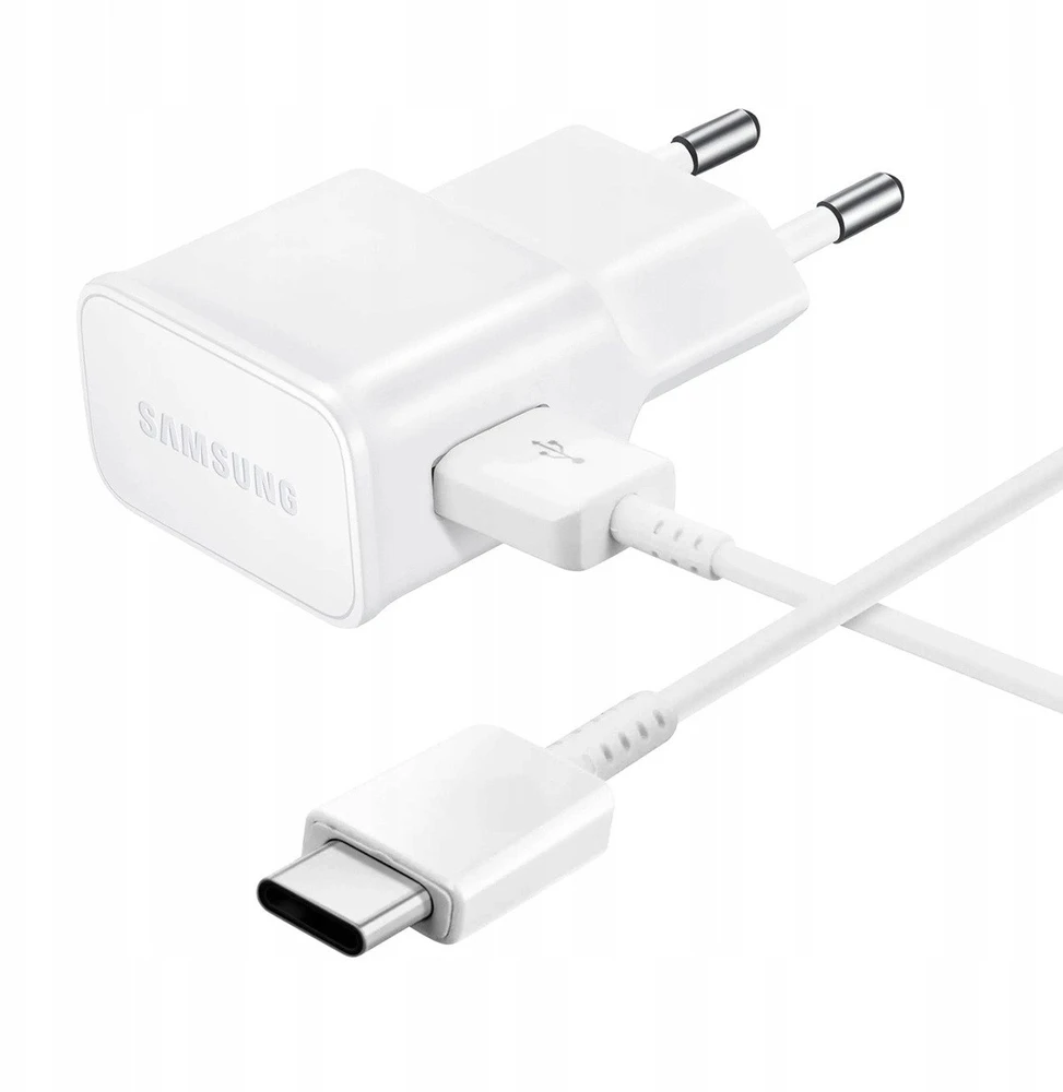 112803 EP-TA200EWE + EP-DR140AWE Samsung 15W Kelioninis kroviklis + USB-C Data kabelis balos spalvos (OOB Bulk)