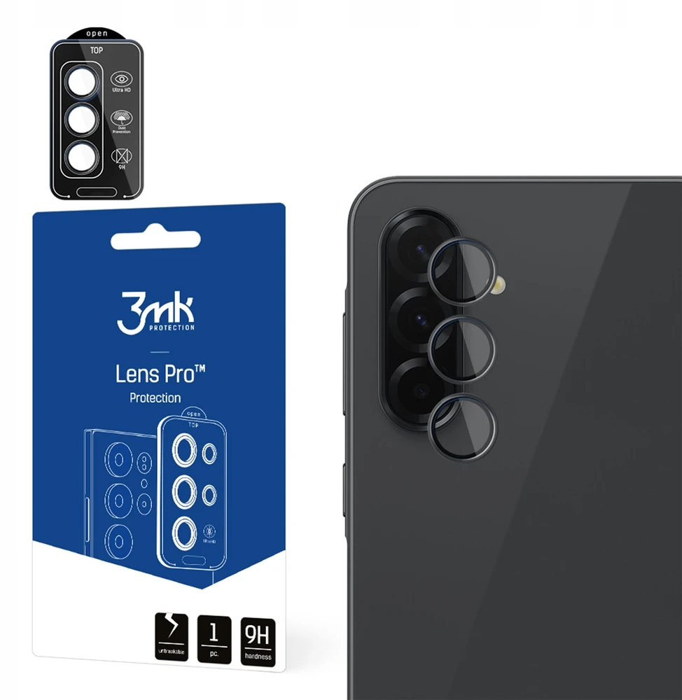 3mk Lens Protection Pro Juodas hibridinis stiklas Samsung Galaxy A37 / A57 5G kameros objektyvui