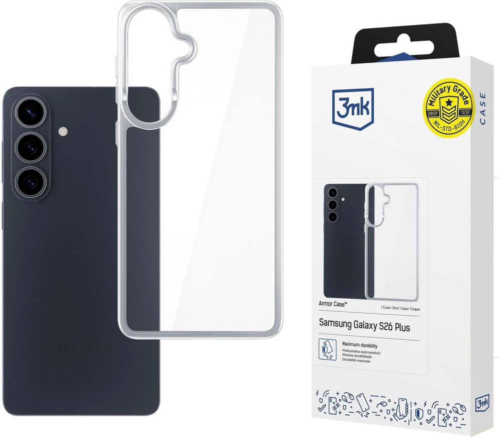 3mk šarvuotas dėklas, skirtas „Samsung Galaxy S26 Pro“ - skaidrus
