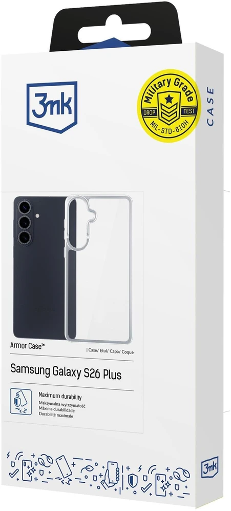 3mk šarvuotas dėklas, skirtas „Samsung Galaxy S26 Pro“ - skaidrus