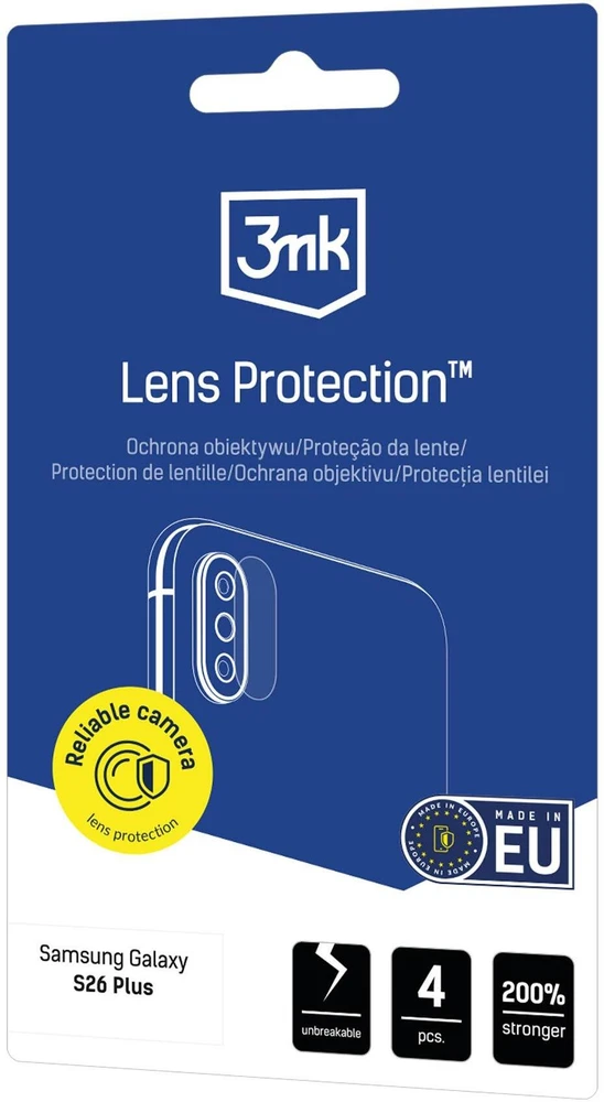 Apsauga ant kameros objektyvas 3MK objektyvo apsauga, skirta „Samsung Galaxy S26+ 4vnt“.