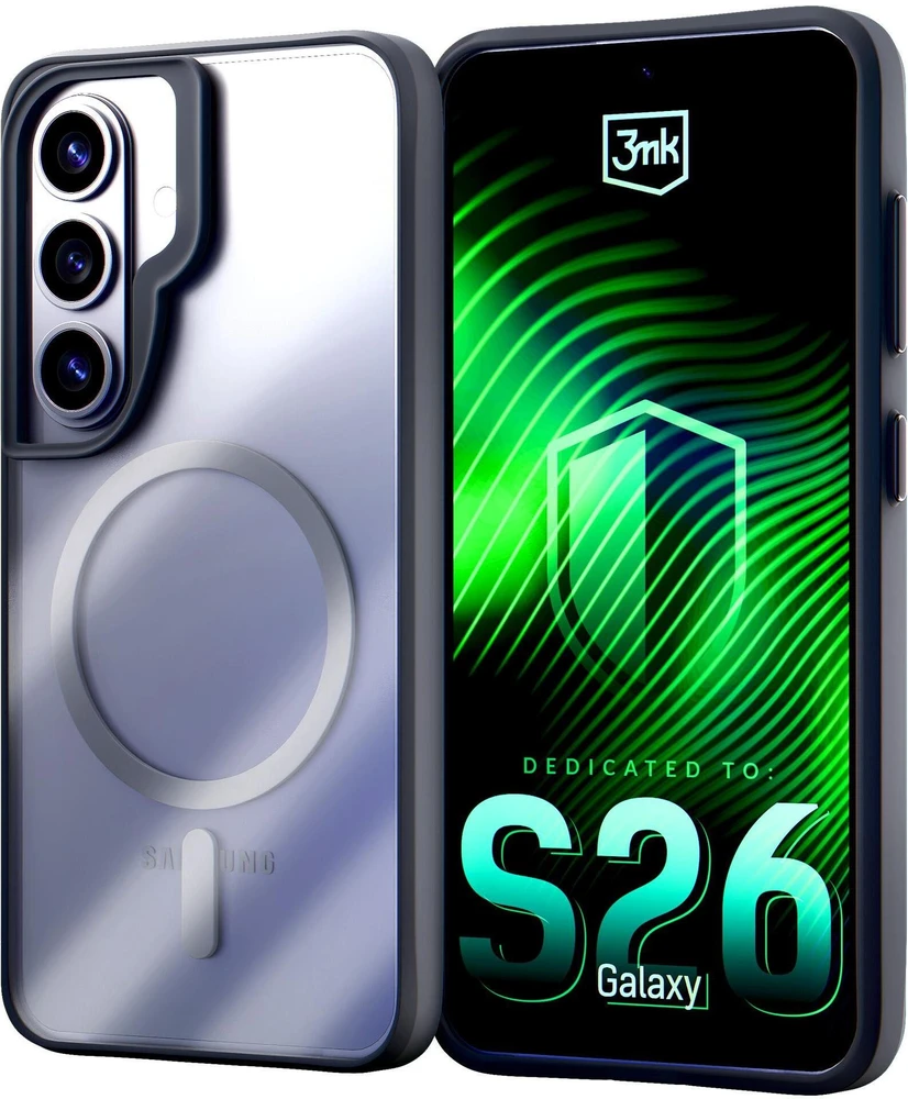 Dėklas 3mk Satin Armor MagCase, skirtas Samsung Galaxy S26 - permatomas Juodas
