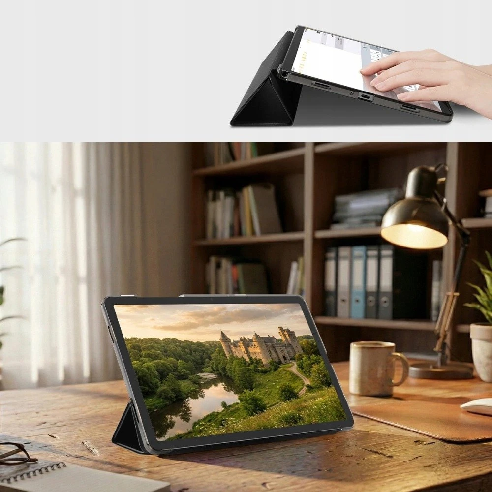 Spigen Smart Fold Galaxy Tab A9 / A11 8.7 X110 / X115 / X133 / X135 matinės juodos spalvos
