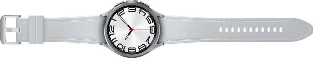 Išmanusis laikrodis Samsung Galaxy Watch 6 Classic LTE, 47 mm, Sidabrinės spalvos korpusas su pilkos spalvos dirželiu
