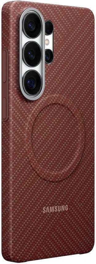 KS948SR anglies pluošto magnetinis dėklas „Samsung Galaxy S26 Ultra“, koralų spalvos, raudonas