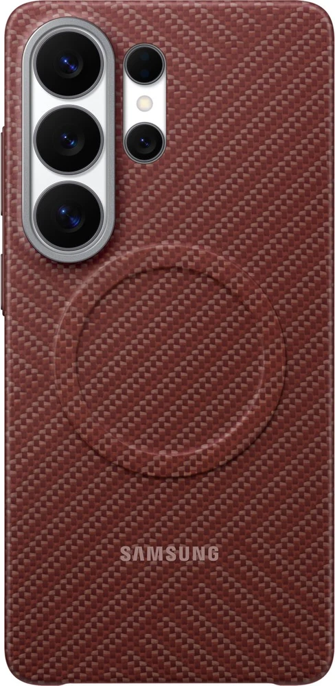 KS948SR anglies pluošto magnetinis dėklas „Samsung Galaxy S26 Ultra“, koralų spalvos, raudonas