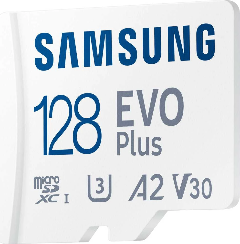 Atminties kortelė Samsung EVO Plus microSD 128 GB, Baltos spalvos