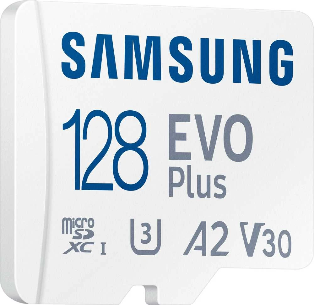 Atminties kortelė Samsung EVO Plus microSD 128 GB, Baltos spalvos