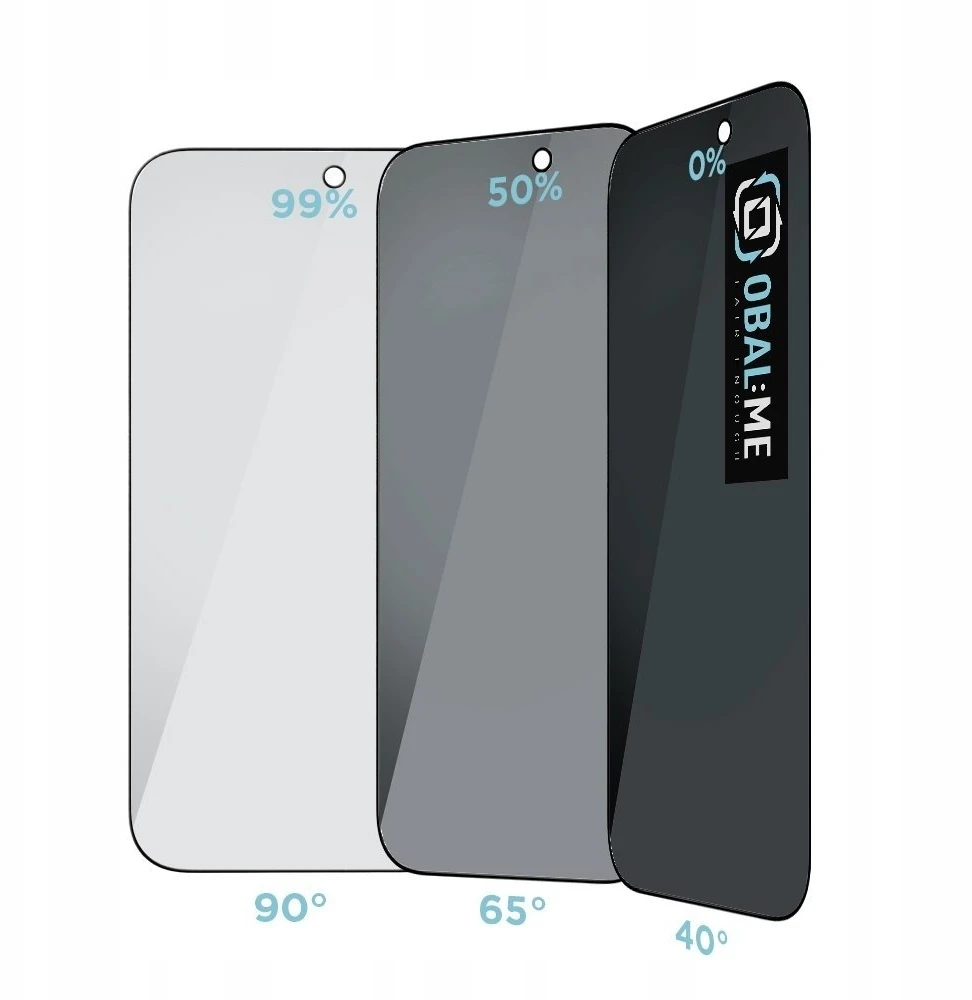 OBAL:ME Privacy 5D Apsauginis stiklas Screen Protector skirtas Apple iPhone 17 Pro Max Juodas