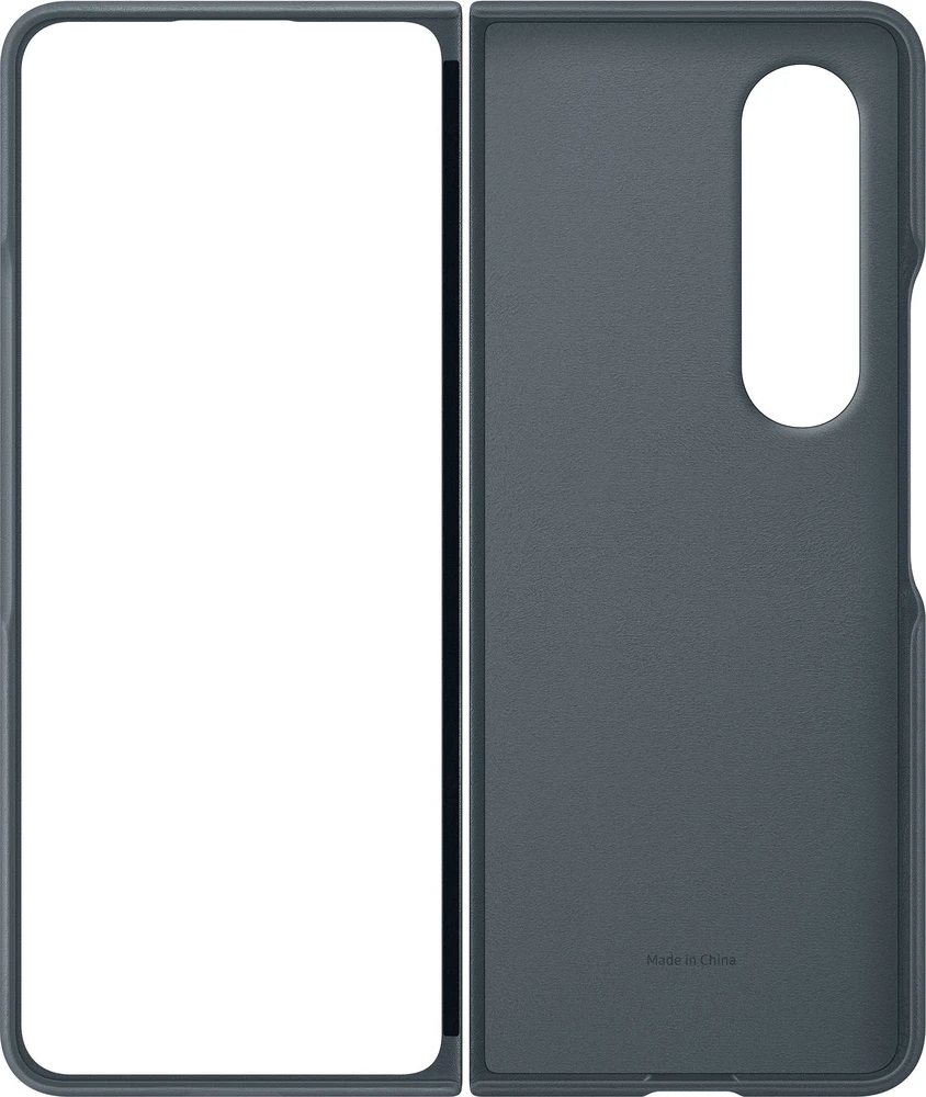 Dėklas „Samsung Galaxy Fold4“ odinis dangtelis pilkai žalias
