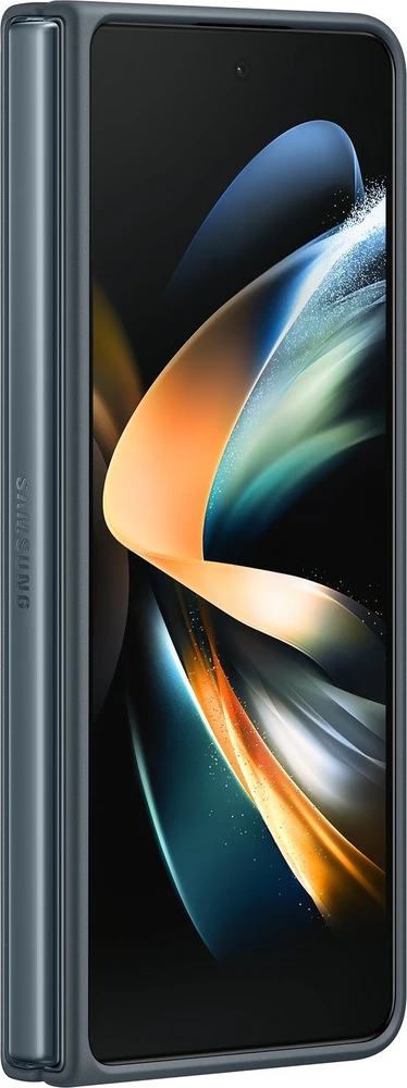 Dėklas „Samsung Galaxy Fold4“ odinis dangtelis pilkai žalias