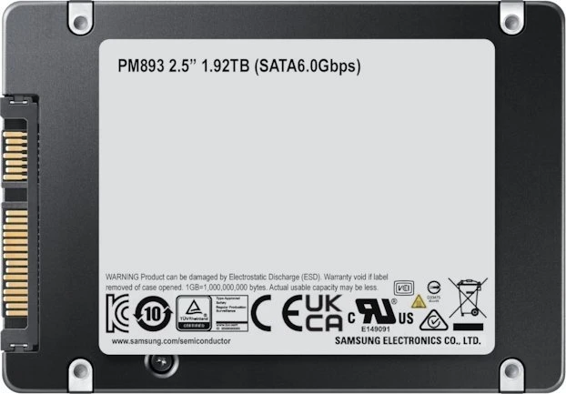 Samsung PM893 2,5 "480 GB serijos ATA III V-NAND TLC