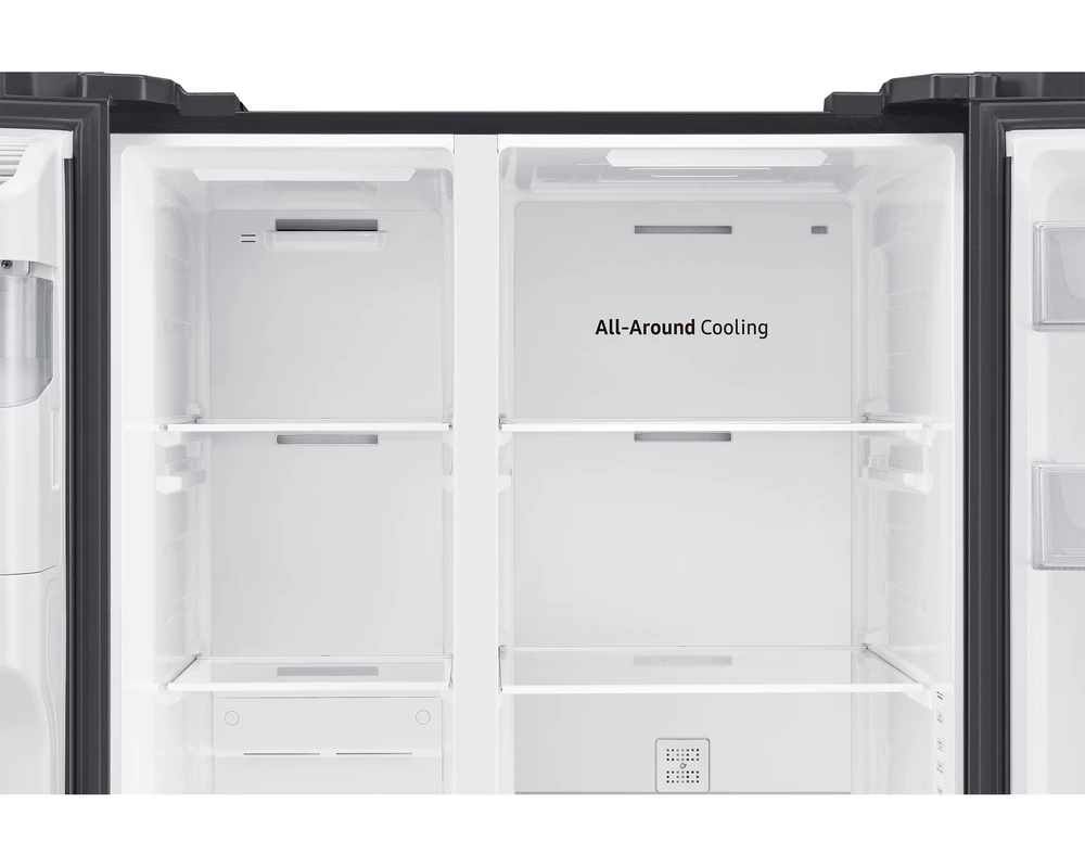 Dviduris šaldytuvas Samsung Side by Side Series 4 RS64DG5303B1EF, su vandens ir ledukų dispenseriu, Juodas