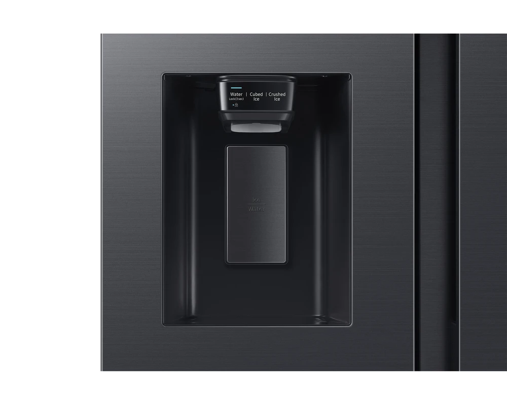 Dviduris šaldytuvas Samsung Side by Side Series 4 RS64DG5303B1EF, su vandens ir ledukų dispenseriu, Juodas