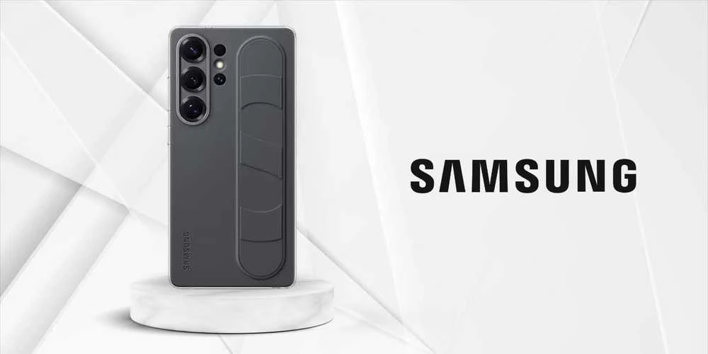 Dėklas Samsung Galaxy S25 Ultra Standing Grip Cover Juodas