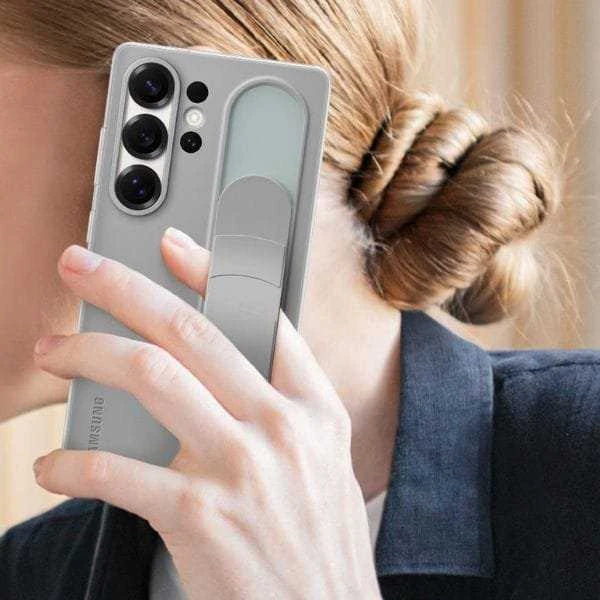 Dėklas Samsung Galaxy S25 Ultra Standing Grip Cover Juodas