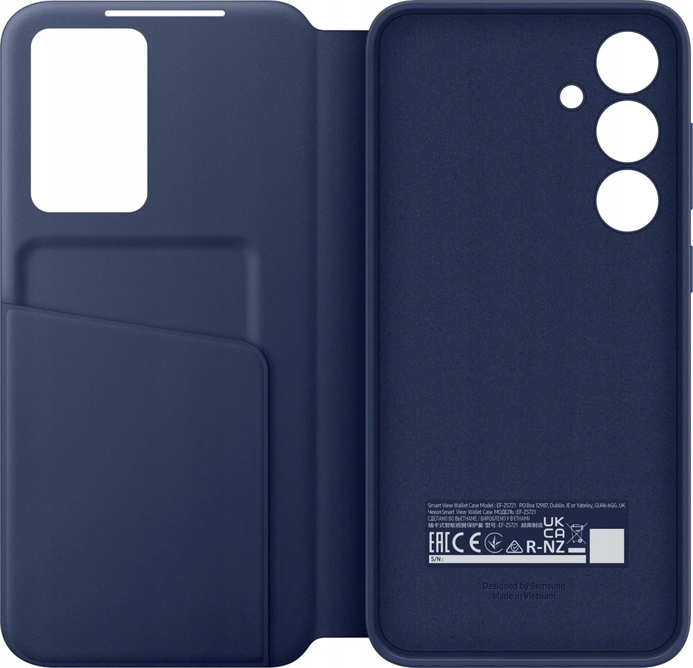 Telefono dėklas Samsung Galaxy S24 FE Smart View, mėlynas