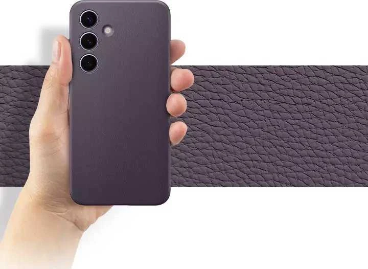 Dėklas Samsung Galaxy S24+ Vegan odinis dangtelis Juodas
