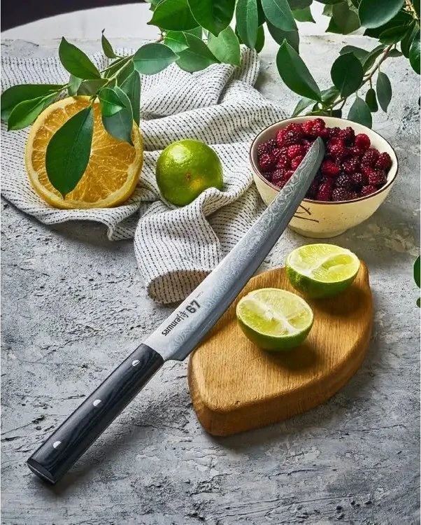 Samura DAMASCUS 67 Universalus virtuvinis pjaustymo peilis Tanto 230 mm