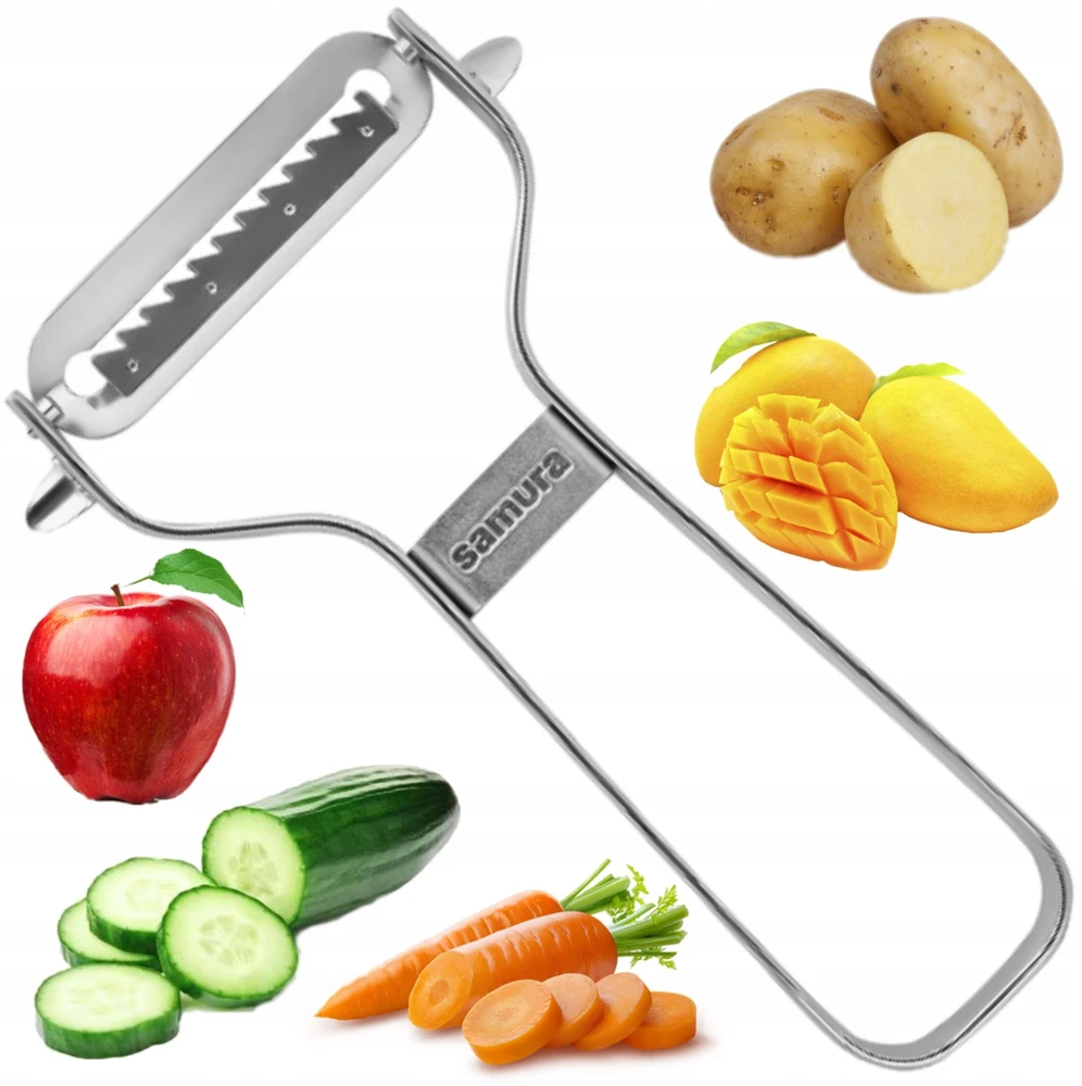 Samura Sharp & Effortless metalinis daržovių skustuvas su Julienne 61 mm peiliu iš japoniško plieno sidabro