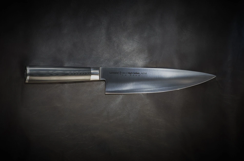 Samura MO-V universalus šefo peilis 8"/200mm iš AUS 8 japoniško plieno 59 HRC