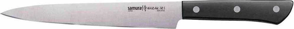 Samura HARAKIRI universalus virtuvinis peilis pjaustymui 7,7"/196mm 59 HRC su juoda rankena