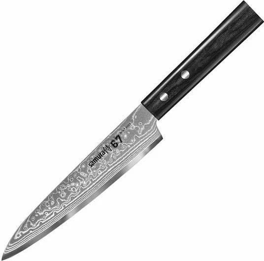 Samura DAMASCUS 67 Universalus virtuvinis peilis 6,0"/150 mm iš AUS 10 Damasko plieno 61 HRC (67 sluoksniai)